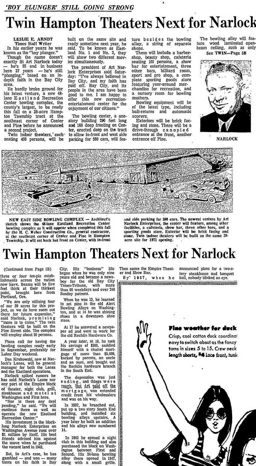 Eastland Twin Theatres - April 12 1970 Article Announcing Theater Construction (newer photo)